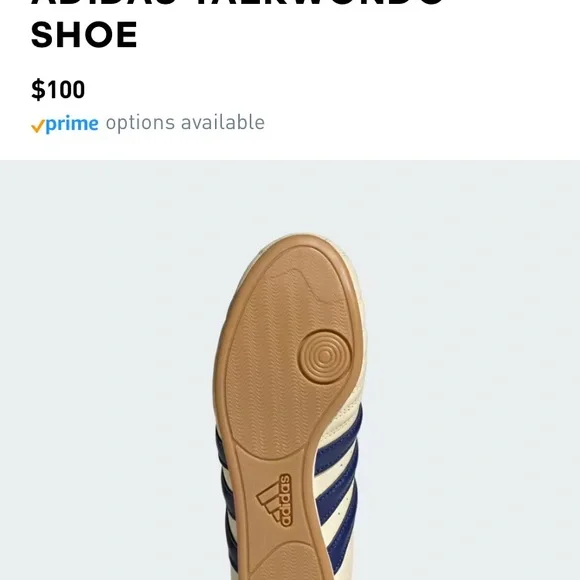 Adidas women's Cream and Navy Athletic Shoe taekwondo - Picture 2 of 12